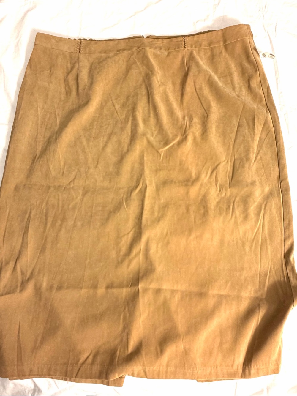 Fashion Bug tan midi skirt with elastic waistband 30/32W #midi